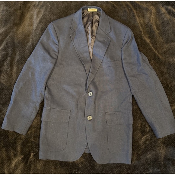 Vtg Brooks Brothers "BROOKSLINEN" Half-Lined Linen Blazer 38R Navy Blue Union - Picture 1 of 16